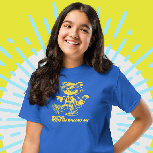 Wildcats Youth Crewneck T-Shirt, Where the Wildcats Are - Blue